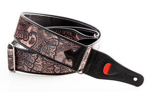 RightOn Guitar Strap Paisley Velvet 60 Brown