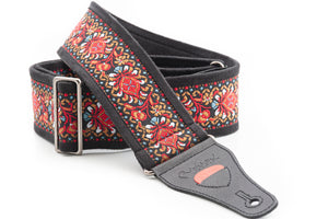 RightOn Guitar Strap Woodstock II Red